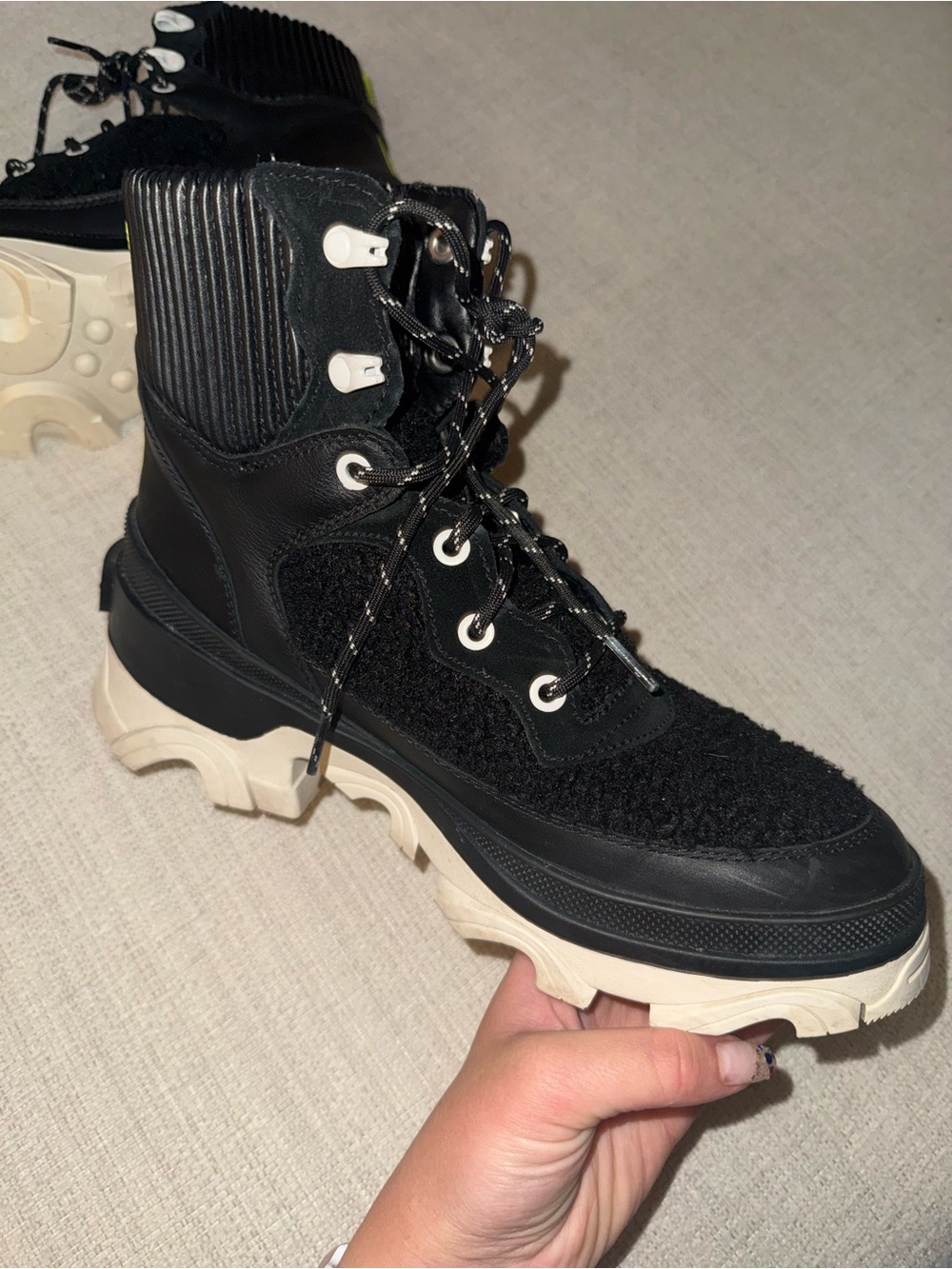 Sorel Women's Brex Cozy Lace Waterproof Boots with Cream Sole